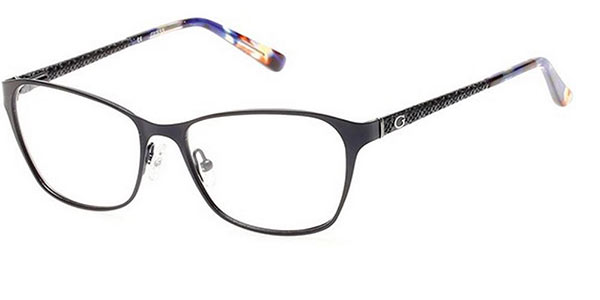 Guess Optical Frames None Metal Plastic Demo Lens 52/16/135 Satin Blue