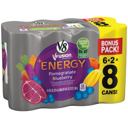 V8 V-fusion +energy Pomegranate Blueberry Flavored Juice 8oz Bonus Pack