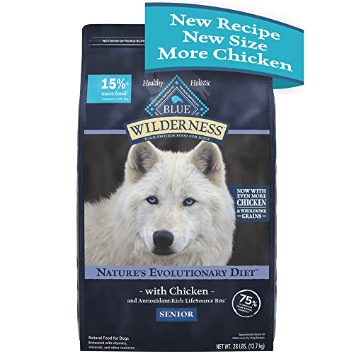 Blue Buffalo Wilderness High-Protein Natural Senior Dry Dog Food  Chicken Recipe  28-lb