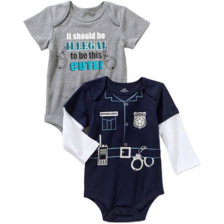 Newborn Baby Boys' Attitude Bodysuits, 2-Pack