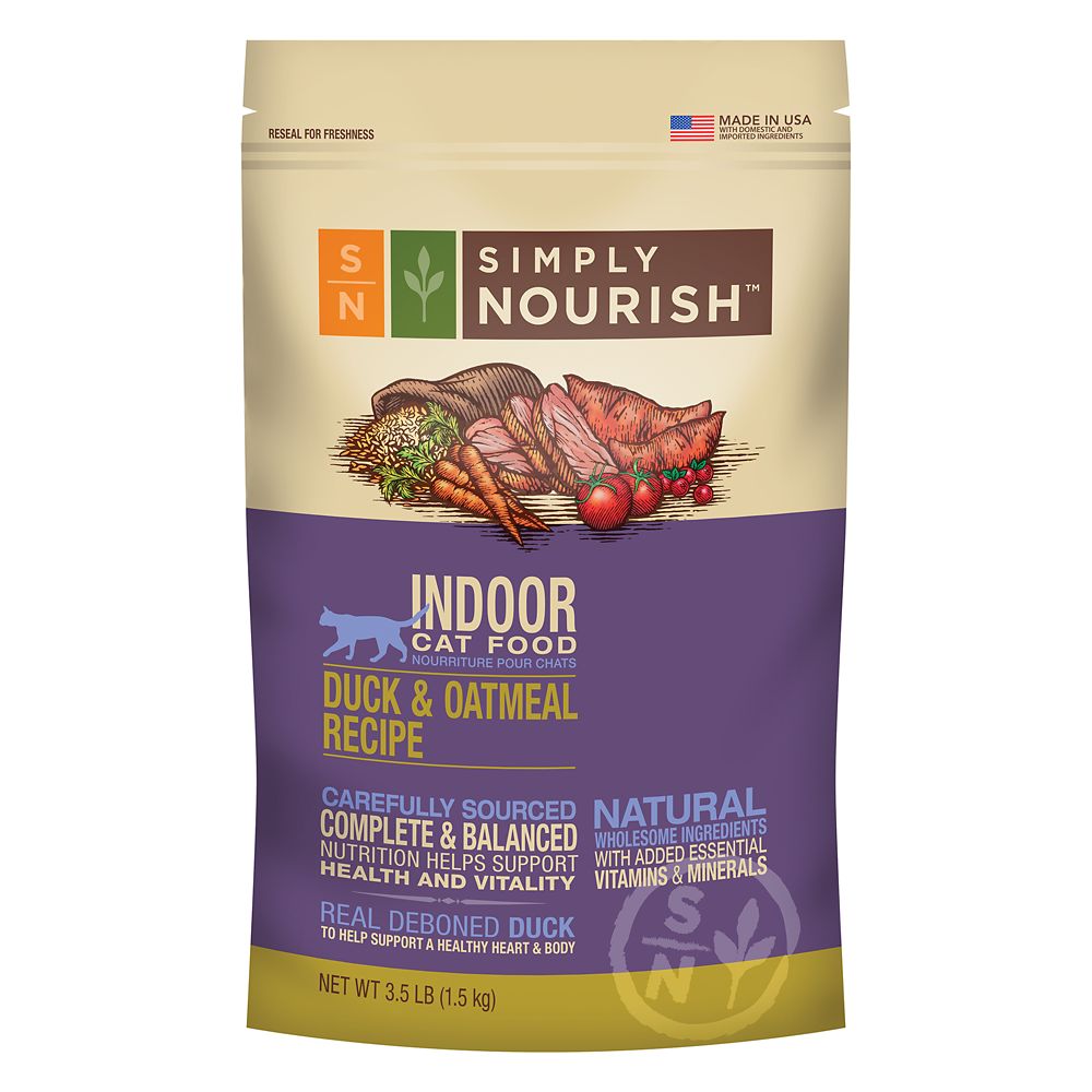 Simply Nourish&reg; Indoor Cat Food - Natural, Duck and Oatmeal Size: 3 Lb