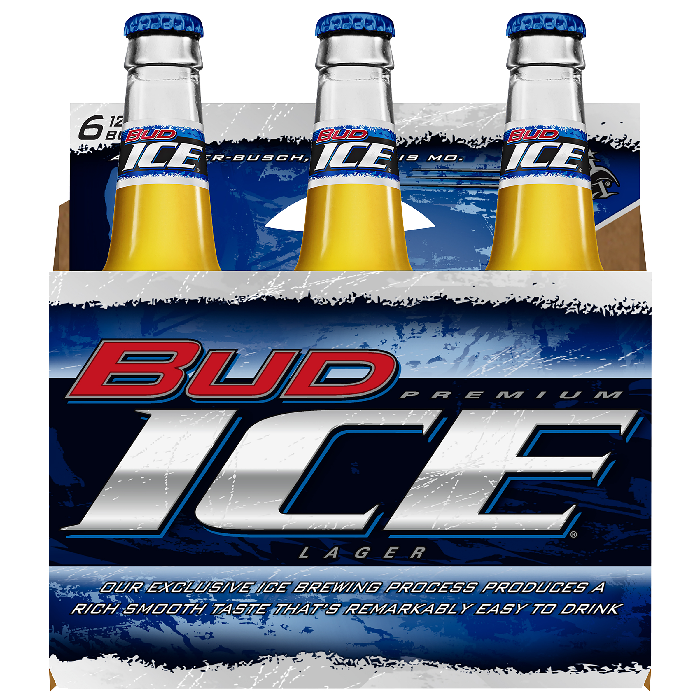 Bud Ice Beer, 6 Pack 12 Fl. Oz. Bottles, 5.5% ABV