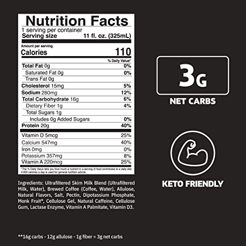 Slate Milk - High Protein Iced Coffee - Vanilla Latte - 20g Protein  1g Sugar  100 Calories - 11 Fl Oz  12 Cans thumbnail