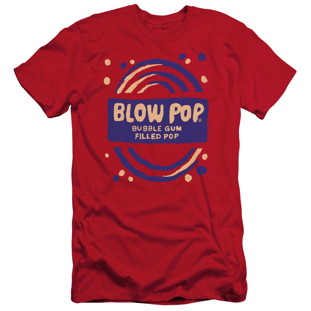 Tootsie Roll Chocolate Candy Lollipop Blow Pop Rough Painted Adult Slim T-Shirt