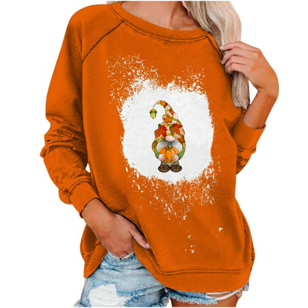 Miximx Women Tops  Women S Fashion Printed Loose T-shirt Long Sleeves Blouse Round Neck Casual Tops - Women Tops Women S Fashion Printed a-a#4081 Fema