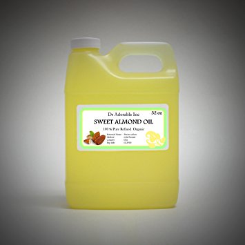 Dr Adorable - 32 Oz - Sweet Almond Oil - 100% Pure Organic Cold Pressed Natural Hair Skin