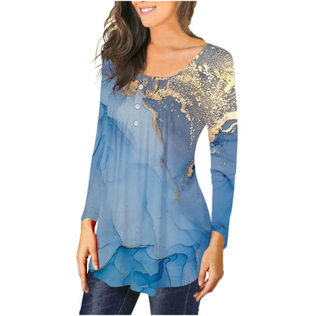 Sentmoom Blouses for Women Fashion 2022 Dressy  Dressy Slim Tops O-Neck Keyhole Tees Long Sleeves Cozy Vintage Sweatshirt Pullover Oversized Tee Tops 
