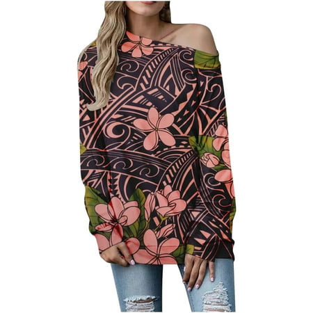 Fall Clothes for Women 2022  Fashion Floral Printed Long Sleeve Blouse Casual Pullover Tops Sweatershirts