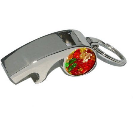 Gummy Gummi Bears  Plated Metal Whistle Bottle Opener Keychain Key Ring