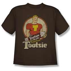 Tootsie Roll Chocolate Candy Captain Tootsie Vintage Style Youth T-shirt Tee