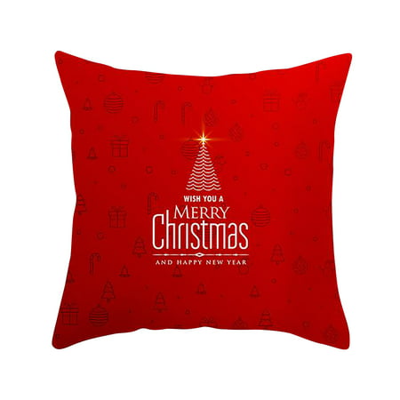 Zpj3#7287 Christmas Pillow Case Glitter Polyester Sofa Throw Cushion Cover Home Decor 1Pcs Z#7287 HI7