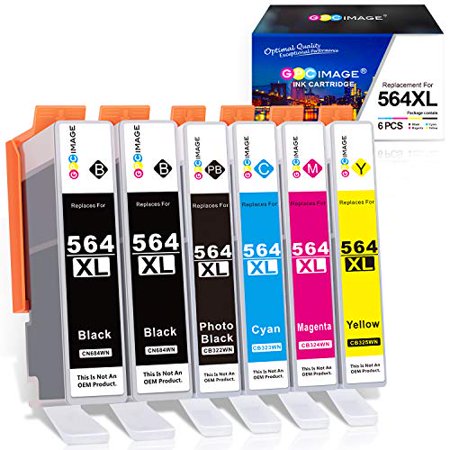 GPC Image Compatible Ink Cartridge Replacement for HP 564XL 564 XL to Use with DeskJet 3520 3522 Officejet 4620 Photosmart 5520 6510 7520 7525 (2 Blac