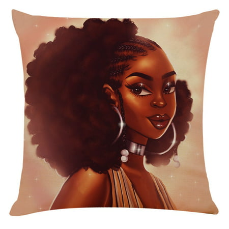 Usupdd Home Decor Cushion Cover Beautiful African Woman Pillowcase Throw Pillow Covers Usupdd WEE220816-6222