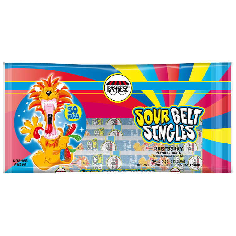 Paskesz Sour Belt Single Raspb Fampk