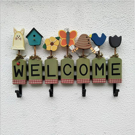 Usupdd Wooden Hangtag Welcome Wall Hook Welcome to Wall Hanging Decoration Usupdd WEE220816-7751