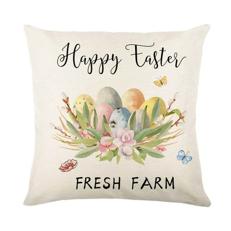 Usupdd Easter Watercolor Linen Print Pillowcase Rabbit Cushion Cover Living Room Decor Pillowcase Usupdd 2022 New Product WBB220906-4962