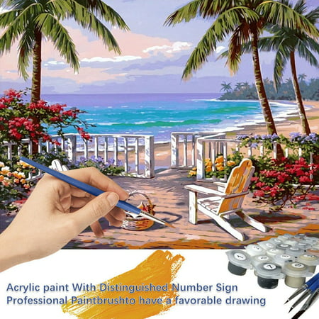 Miximx Paint by Number Kits Canvas DIY Oil Painting Kids Adults Beginner with Brushes - Gifts Ltz Miximx Paint by Number a-a#23191