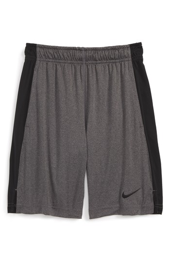 Boy's Nike 'fly' Dri-fit Training Shorts, Size M (10-12) - Grey