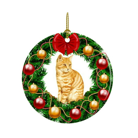 MIANHT Orange Cat Sphynx Cat Siamese Cat British Shorthair Christmas Ornament - 2022 Orange Cat Sphynx L-#6051