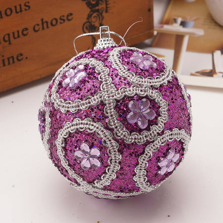 Usupdd Christmas Sticking Drill Glitter Baubles Ball Xmas Christmas Tree Ornament Pendant Christmas Decorations 8CM Usupdd 220803-3251