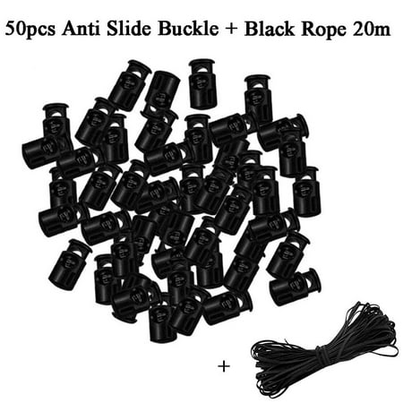 Usupdd 2202 New 50 Pcs Plastic Cord Locks End Spring Toggle Stopper Single Hole String Cord Lock WBB220816-6505