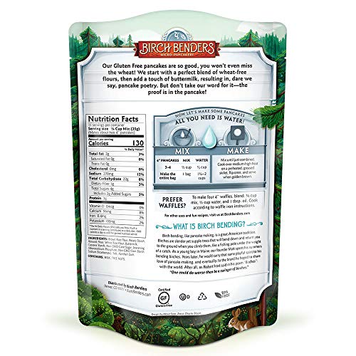 Birch Benders GlutenFree Pancake and Waffle Mix, Made with Brown Rice Flour, Potato, Cassava, Almond, and Cane Sugar, Family Pack, Just Add Water, 14 thumbnail