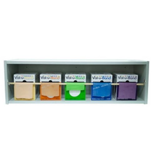 Fabrication Enterprises 10-6229 50 Yards Val-U-Band Exercise Band Set with Dispens-a-Band Rack - 5 Piece