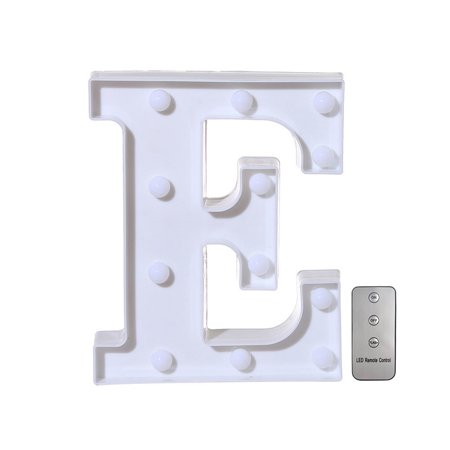 Buodes Decorations Outdoor Remote Control Alphabet Letter Lights LED Light up White Plastic Letters Standin