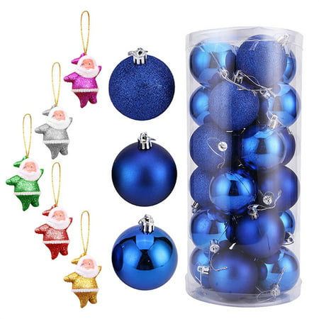 FengLS 24Pcs Christmas Balls Party Xmas Tree Decorations Hanging Ornament + 6PC Santa 09-Kitchen-12A#26282 Home Kitchen MYF24Pcs Christmas Balls