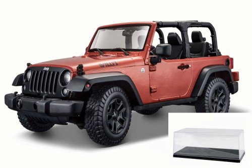 Diecast Car & Accessory Package - 2014 Jeep Wrangler Topless, Copper - Maisto 31610 - 1/18 Scale Diecast Model Toy Car W/display Case