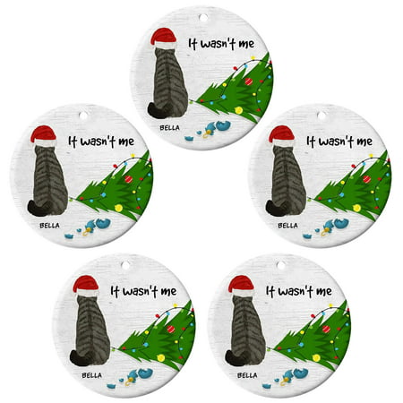 2022 Newest Personalized Cat Lovers Decorate Round Christmas Ornaments LJ-C#18220 Personalized Cat Lovers