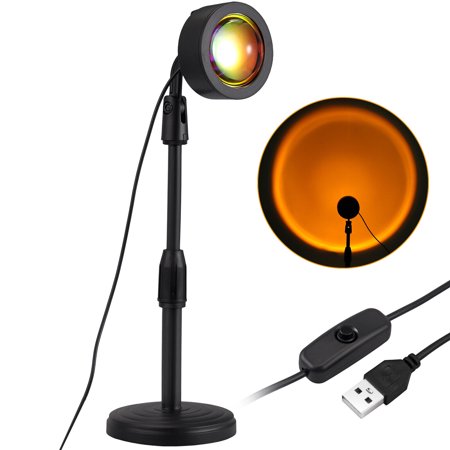 Sunset Lamp - Golden Hour Night Light Decor for Bedroom  Photography Studio  Living Room - High Saturation Aesthetic LED Spotlight - Projection Light 