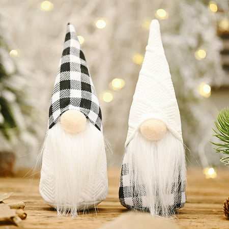 Plush Knitted Christmas Decoration Faceless Doll Forest Elder Ornaments 2pc - 2022 New Toys Plush Knitted Christmas A812#10277