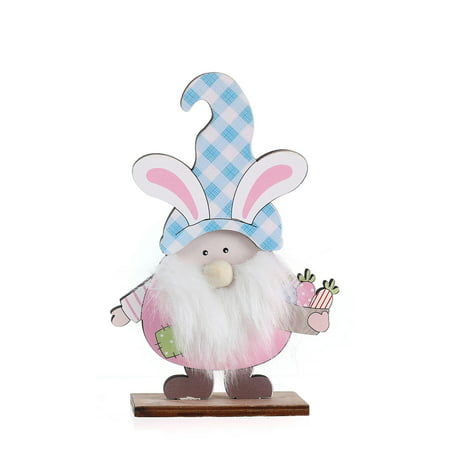 FengLS Easter Wooden Decorations Easter Wooden Party Scene Layout Decoration 09-Home MM-19A#9734 Home MYFEaster Wooden Decorations