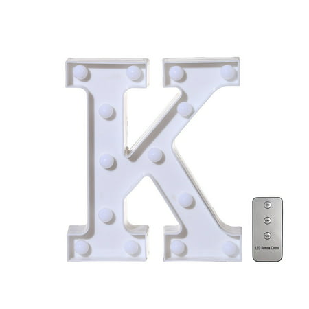 MIANHT Remote Control Alphabet Letter Lights LED Light up White Plastic Letters Stand K - 2022 Remote Control Alphabet R-#3535