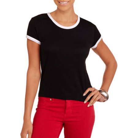 Juniors Crewneck Shirt with Contrast Binding