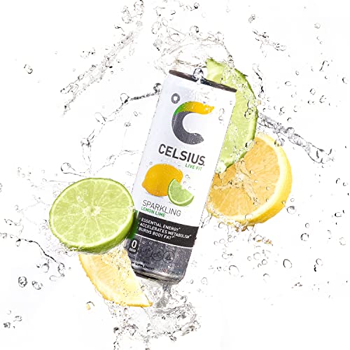 CELSIUS Sparkling Lemon Lime  Functional Essential Energy Drink 12 Fl Oz Can (Pack of 12) thumbnail