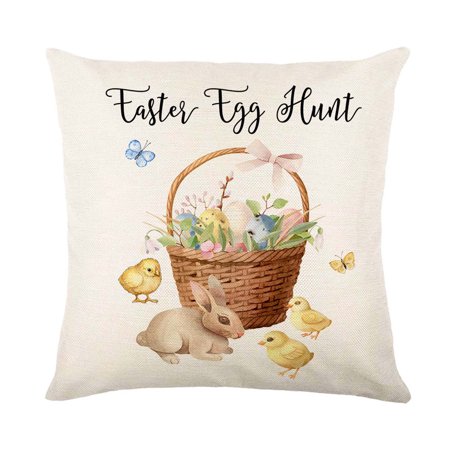 Usupdd Easter Watercolor Linen Print Pillowcase Rabbit Cushion Cover Living Room Decor Pillowcase Usupdd 2022 New Product WBB220906-4964