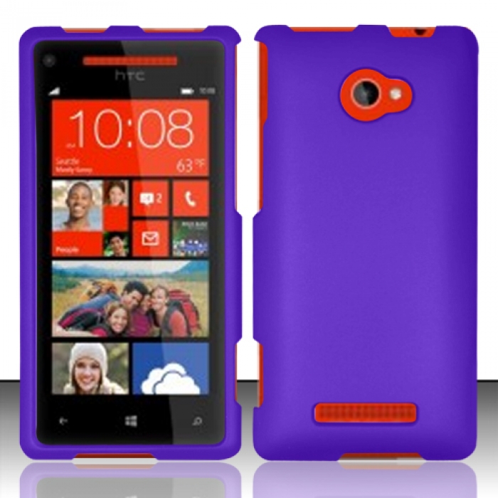 For Htc Windows Phone 8x 6990 / Zenith (at & T, T-mobile, Verizon) Rubberized Cover - Purple