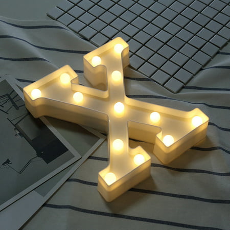Alphabet LED Letter Lights Light up White Plastic Letters Standing Hanging X - Alphabet LED Letter a#3460