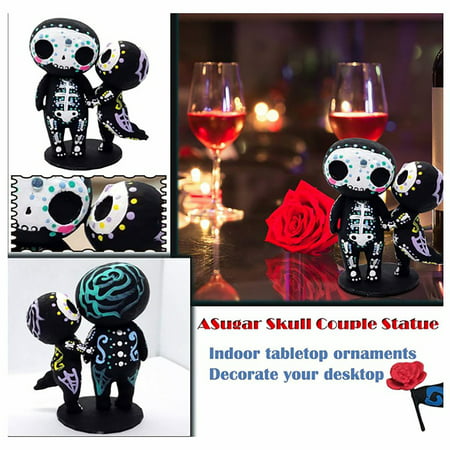 Usupdd New Fashion Sugar Skull Coulp Figurine Statues Table Decor Hand Crafts Resin Ornament - 2022 New Toys Sugar Skull Coulp a-a#18988