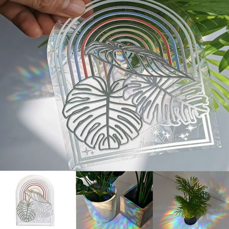 Usupdd Window Cling Prevention Reusable-Prism Hexagon Butterfly Rainbow Window Glass DecalsUsupdd WBB220811-4964