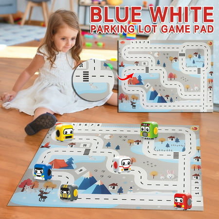 DDgui New Upgraded Nordic Blue and White 130*100 Traffic Parking Lot Map Car Portable Game Mat DDgui LCC220923-5325