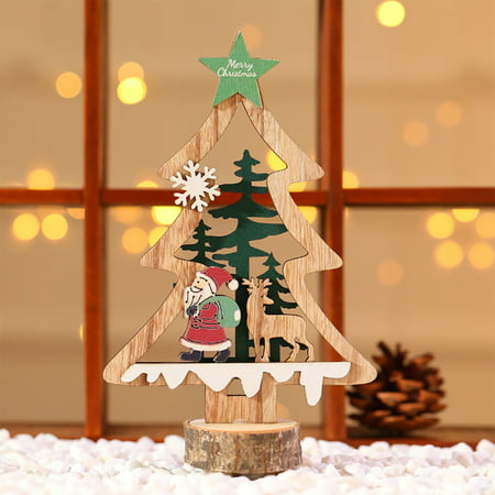 Usupdd Christmas Bar Table Decorations Painted Wooden Assembled DIY Ornaments Usupdd 220804-4888