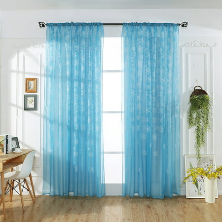 DDgui Fashion New 1PCS Christmas Snowflake Curtain Tulle Window Treatment Voile Drape Valance DDgui220929-5954