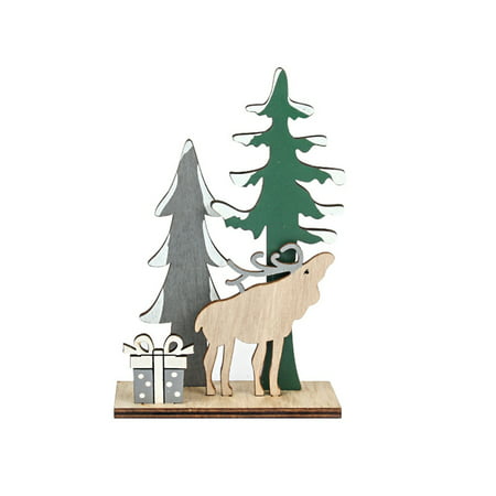 Usupdd Christmas Bar Tree Small Ornaments Christmas Decoration Table Wooden Ornaments Usupdd 220804-4081