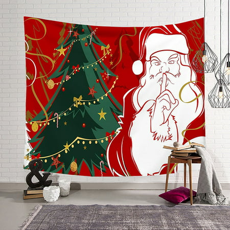 Miximx Christmas Printed Tapestry Hanging Cloth Background Cloth Tapestry Beach Towel Beach Blanket - New Novel Christmas Printed Tapestry LTZ#5104