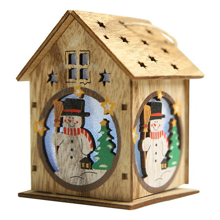 DDgui Fashion New Home Wooden House Light Christmas Santa Elk Holiday Decorations Ornaments DDgui220929-6331