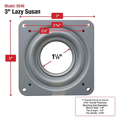 Shepherd Hardware Lazy Susan Square Turntable, 3-Inch thumbnail