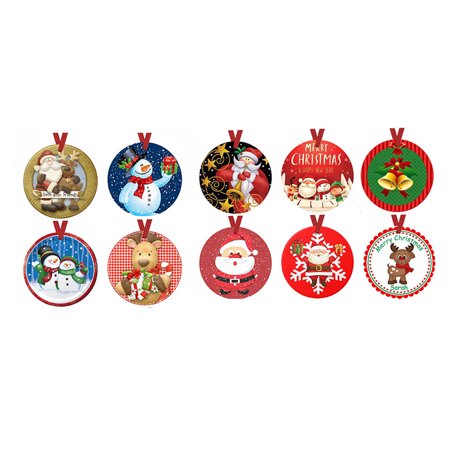 MIANHT 10PC Christmas Wooden Christmas Tree Decoration Pendant Crafts with Rope - 2022 10PC Christmas Wooden N-#7681